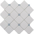 MYKONOS FOKOS Thassos/Blue Celeste Mosaic Tile.