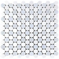 Mykonos Kapari Thassos / Blue Celeste / Paper White Mosaic Tile.