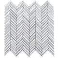 MYKONOS LIVADI Thassos/Carrara/Blue Celeste Mosaic Tile.