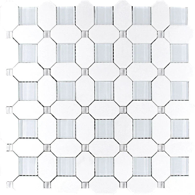 Mykonos Paraga Thassos/glass Mosaic Tile.