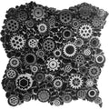 NETHERLANDS MICHELANGELO BLACK glass, resin Mosaic Tile.