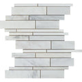 Oriental White Polished Marble Random Strip Mosaic Tile.