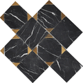 Rockart Nero Marquina Square 9x9 Marble Mosaic Tile.