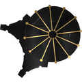 ROCKEFELLER Black Sunburst Black Jade, Brass Mosaic Tile.