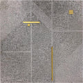ROCKEFELLER Grey Nouveau Imperial Grey, Brass Mosaic Tile.