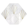 ROCKEFELLER White Crown Glassos, Brass Mosaic Tile.