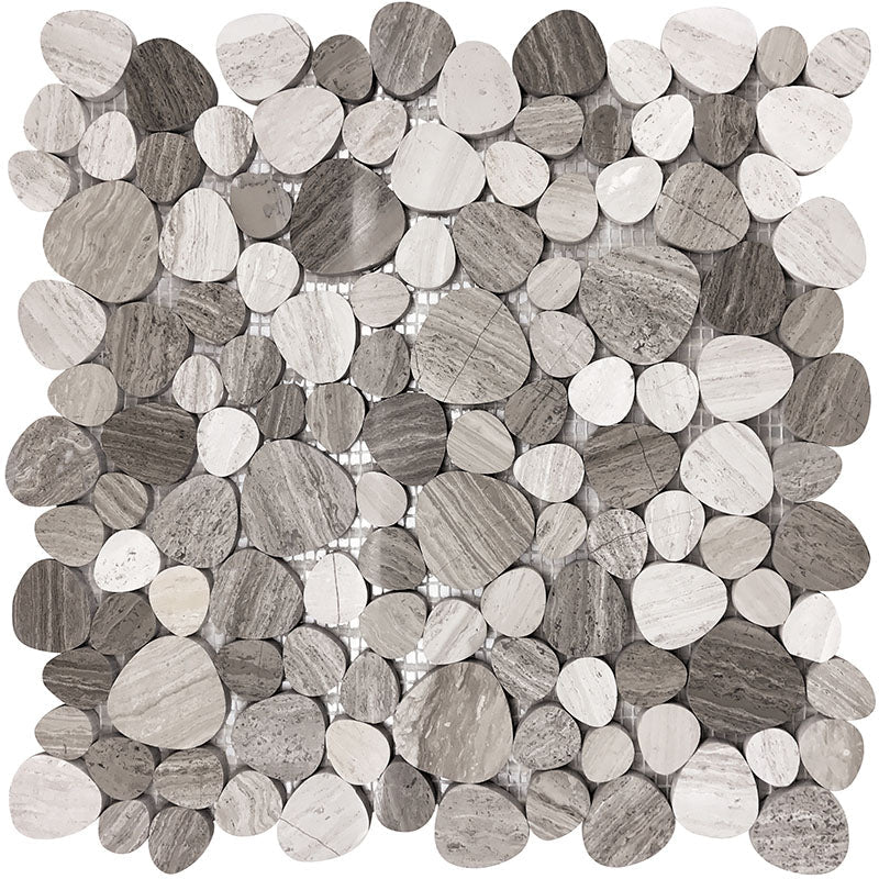 Savannah Brookview Wooden Gray Mosaic Tile.