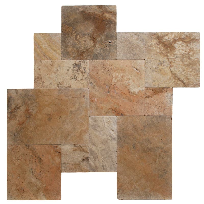 Scabos Travertine Tumbled 3cm Paver Versailles Pattern