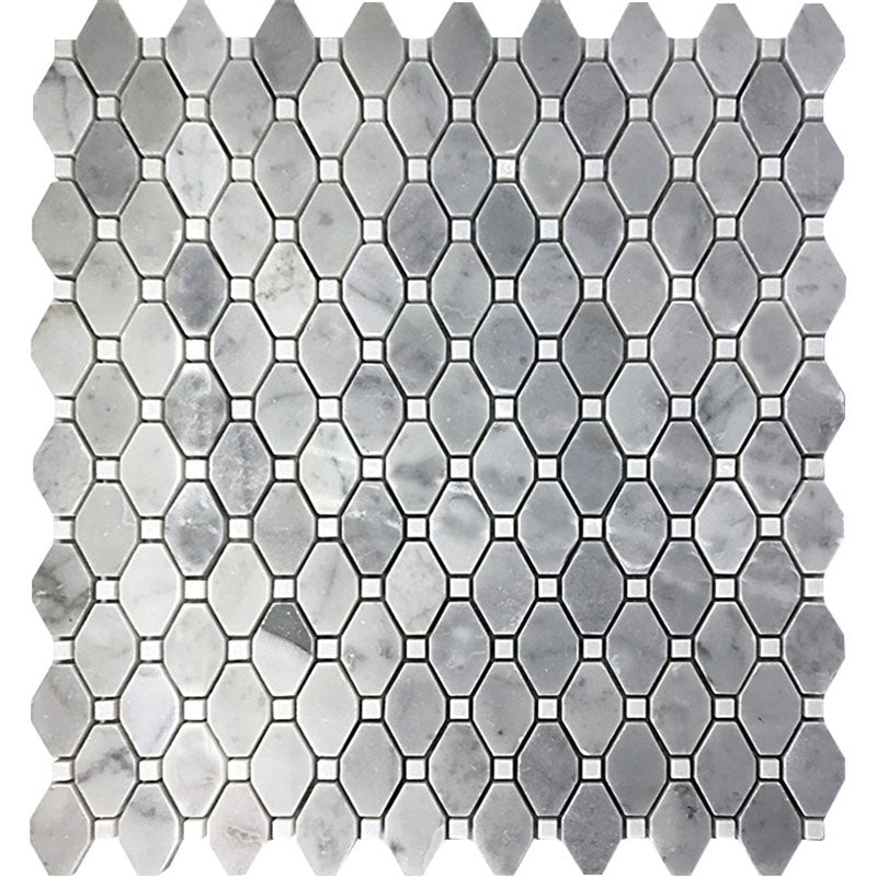 Seattle Ballard Bardiglio Nuvolato/eastern White Mosaic Tile.