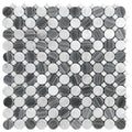 Seattle Bellevue Circle Bardiglio Nuvolato/bianco Carrara Mosaic Tile.