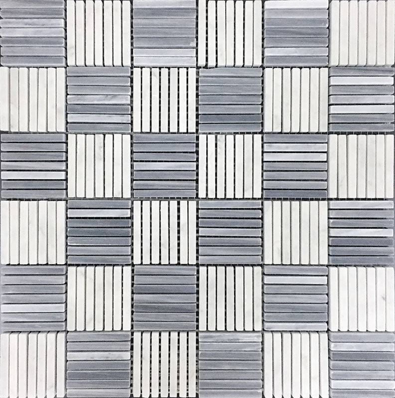 Seattle Madison Park Bardiglio Nuvolato / Bianco Carrara Mosaic Tile.