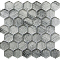 SIERRA SILVER PINE HEx Glass Mosaic Tile.