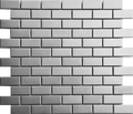 Silver Brushed Brick Porcelain Mosaic Tile.