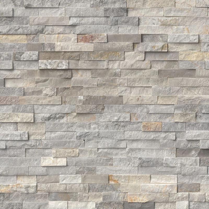Silver Sunset 6x24 Stacked Stone Ledger Panel.