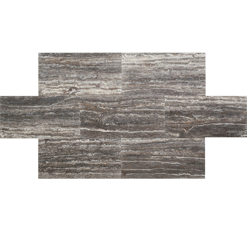 Silver Titan Travertine 12x24 Vein Cut Honed Tile.