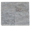 Silver Travertine 6x6 3cm Paver Tumbled.