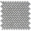 Spanish Grey Marble 1x2 Herringbone Polished Mosaic Tile.