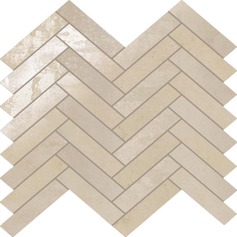 STELLAR  SAND HERRINGBONE Porcelain Mosaic Tile.