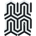 Thassos White and Black Marble Berlinetta Honed Mosaic Tile.