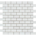 Thassos White Marble 1x2 Honed Mosaic Tile.