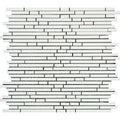 Thassos White Marble Honed Bamboo Sticks Design Mosaic Tile.