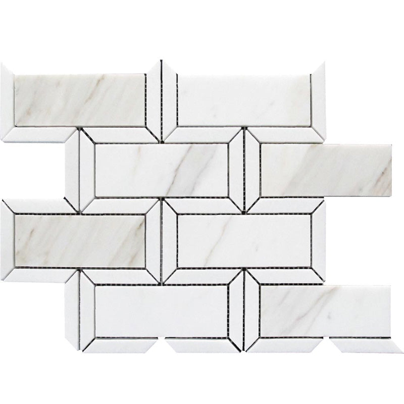 TUSCANY CASENTINO Calacatta Gold / Thassos Mosaic Tile.
