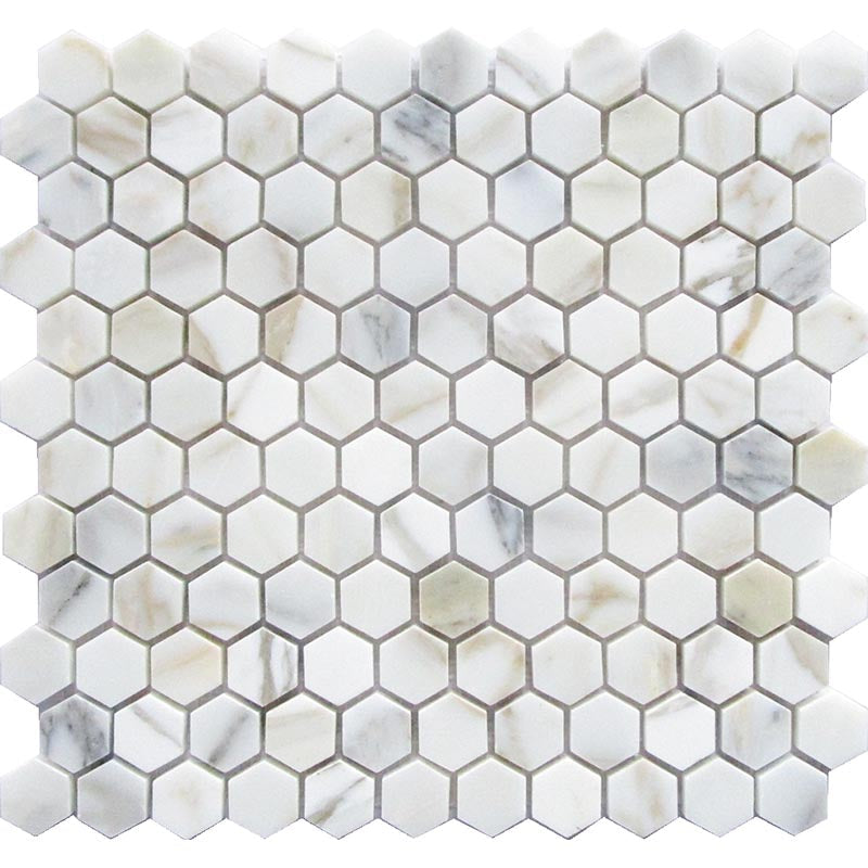 TUSCANY VOLTERRA Calacatta Gold Polished Mosaic Tile.