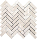 Valencia Crema 1x3 Herringbone Crema Marfil Polished Mosaic Tile.