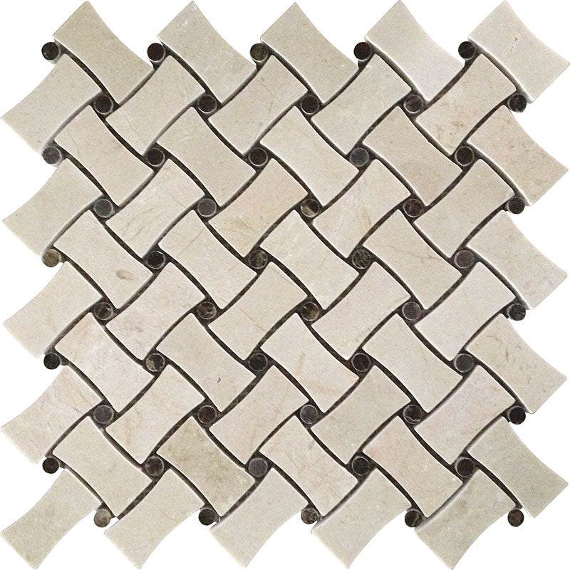Valencia Pinoso Crema Marfil/emperador Dark Mosaic Tile.