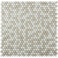 VERRE CERCLE BEIGE Recycled glass Mosaic Tile.