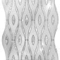 Waterjet Coastal Wave Paper White Marble, Shell Mosaic Tile.