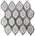 WATERJET Peacock White Carrara, Glass Mosaic Tile.