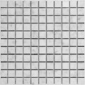White Carrara Marble 1x1 Honed Mosaic Tile.
