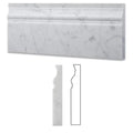 White Carrara Marble 4 3/4x12 Honed Baseboard Molding.