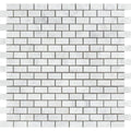 White Carrara Marble 5/8x1 1/4 Polished Mosaic Tile.