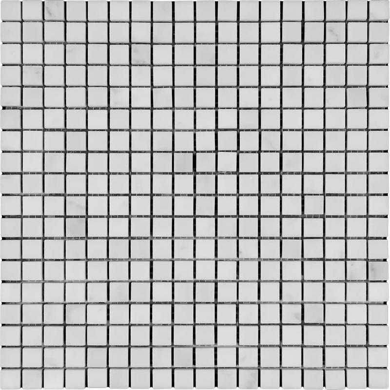 White Carrara Marble 5/8x5/8 Polished Mosaic Tile.