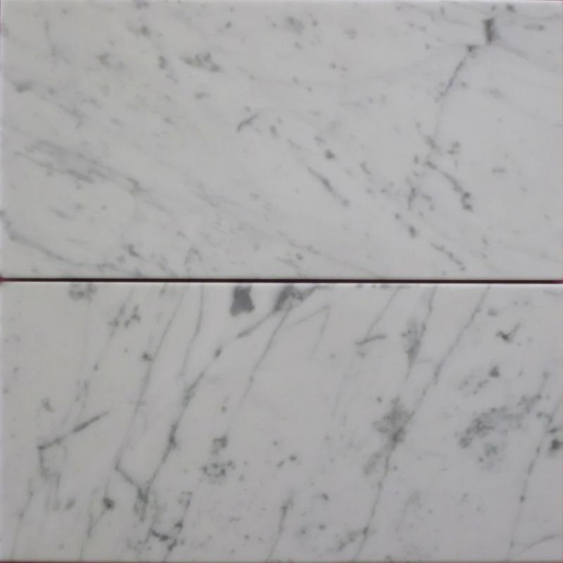 White Carrara Marble 6x12 Honed Tile.
